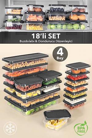 Meleni Home 18’li Buzdolabı Organizer Set Antrasit